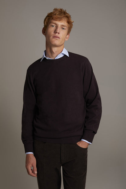 Wool blend round neck sweater