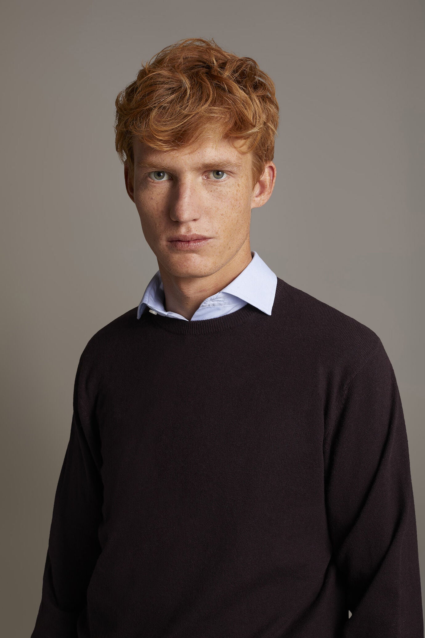 Wool blend round neck sweater