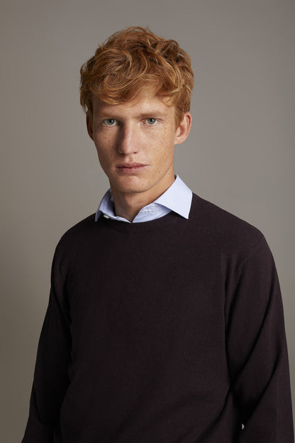 Wool blend round neck sweater