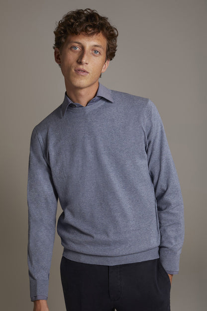 Wool blend round neck sweater