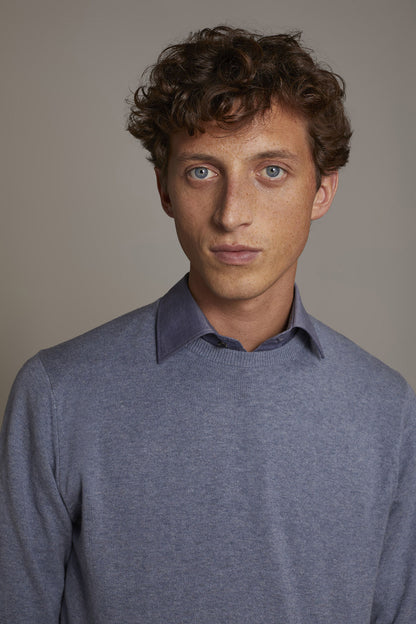 Wool blend round neck sweater