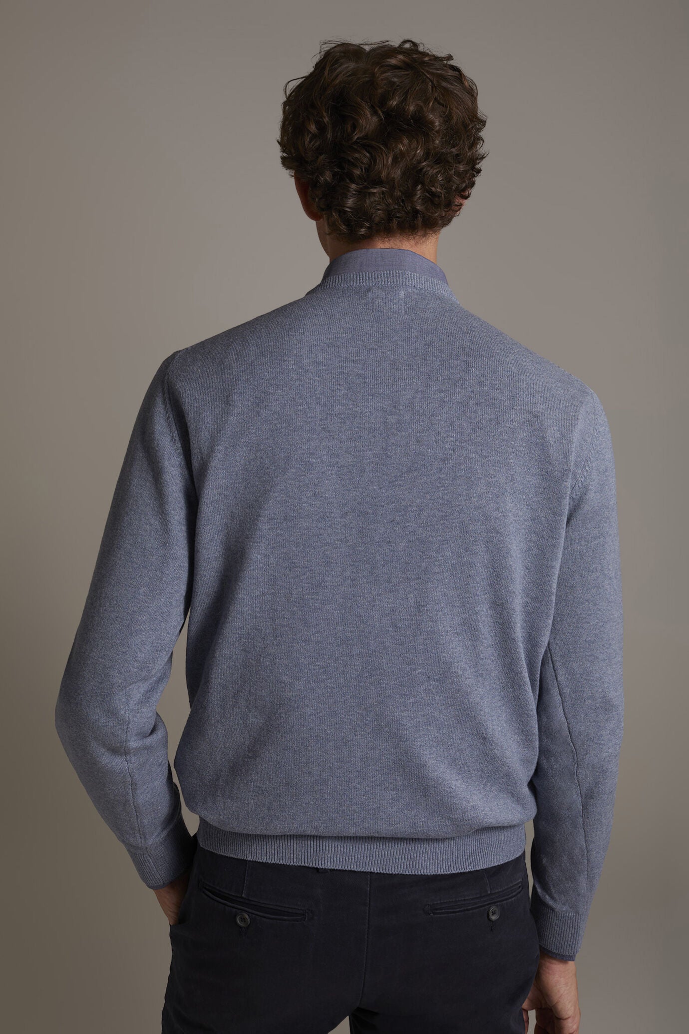 Wool blend round neck sweater