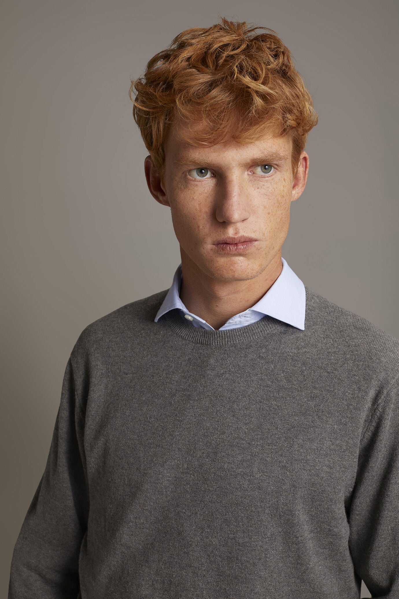 Wool blend round neck sweater