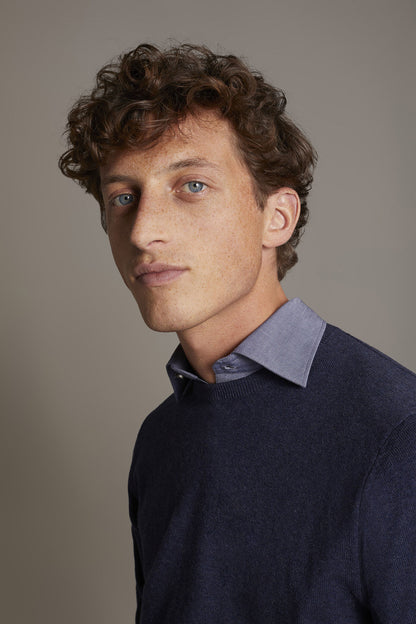 Wool blend round neck sweater