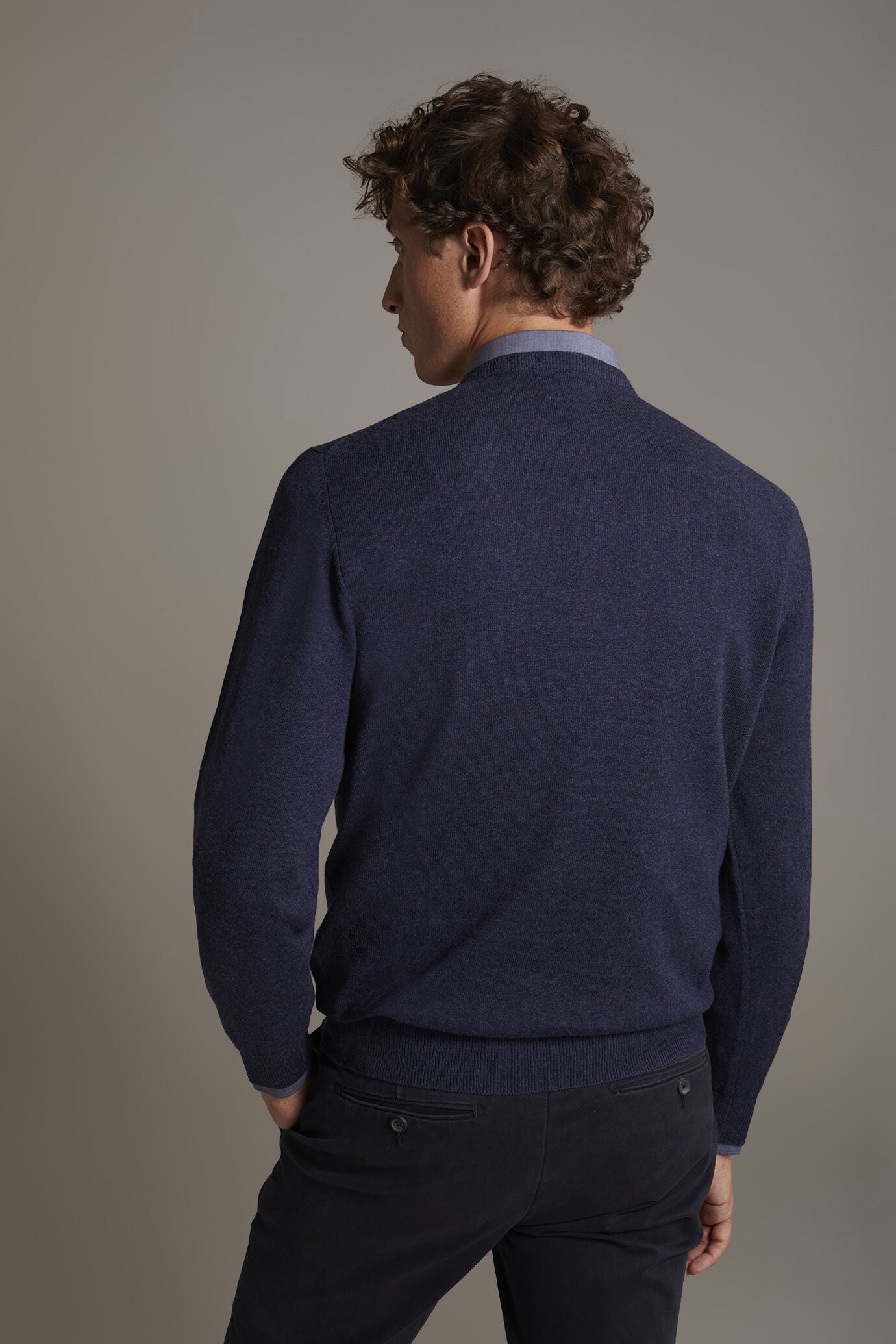 Wool blend round neck sweater