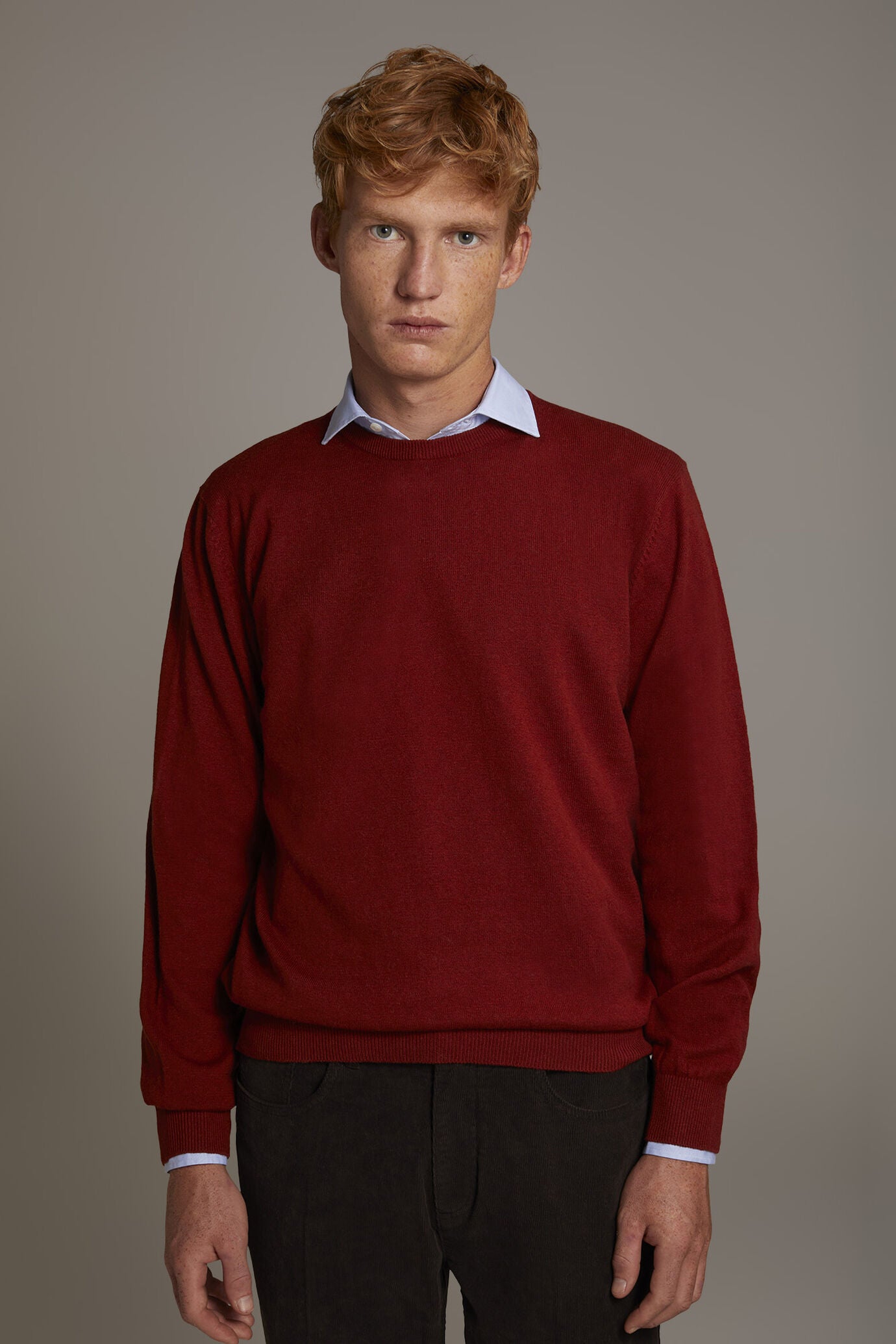 Wool blend round neck sweater