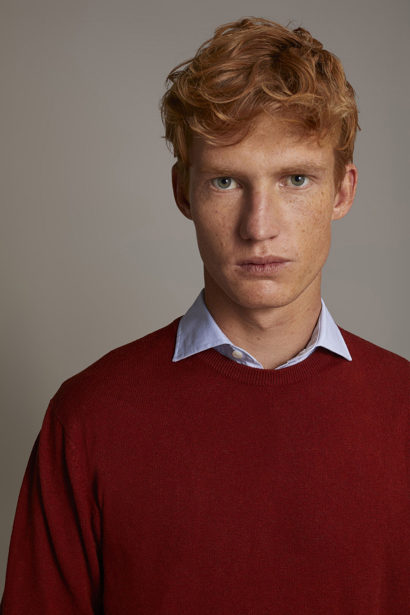 Wool blend round neck sweater