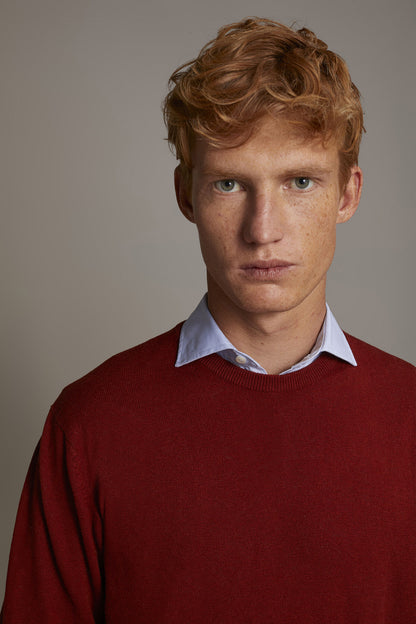 Wool blend round neck sweater