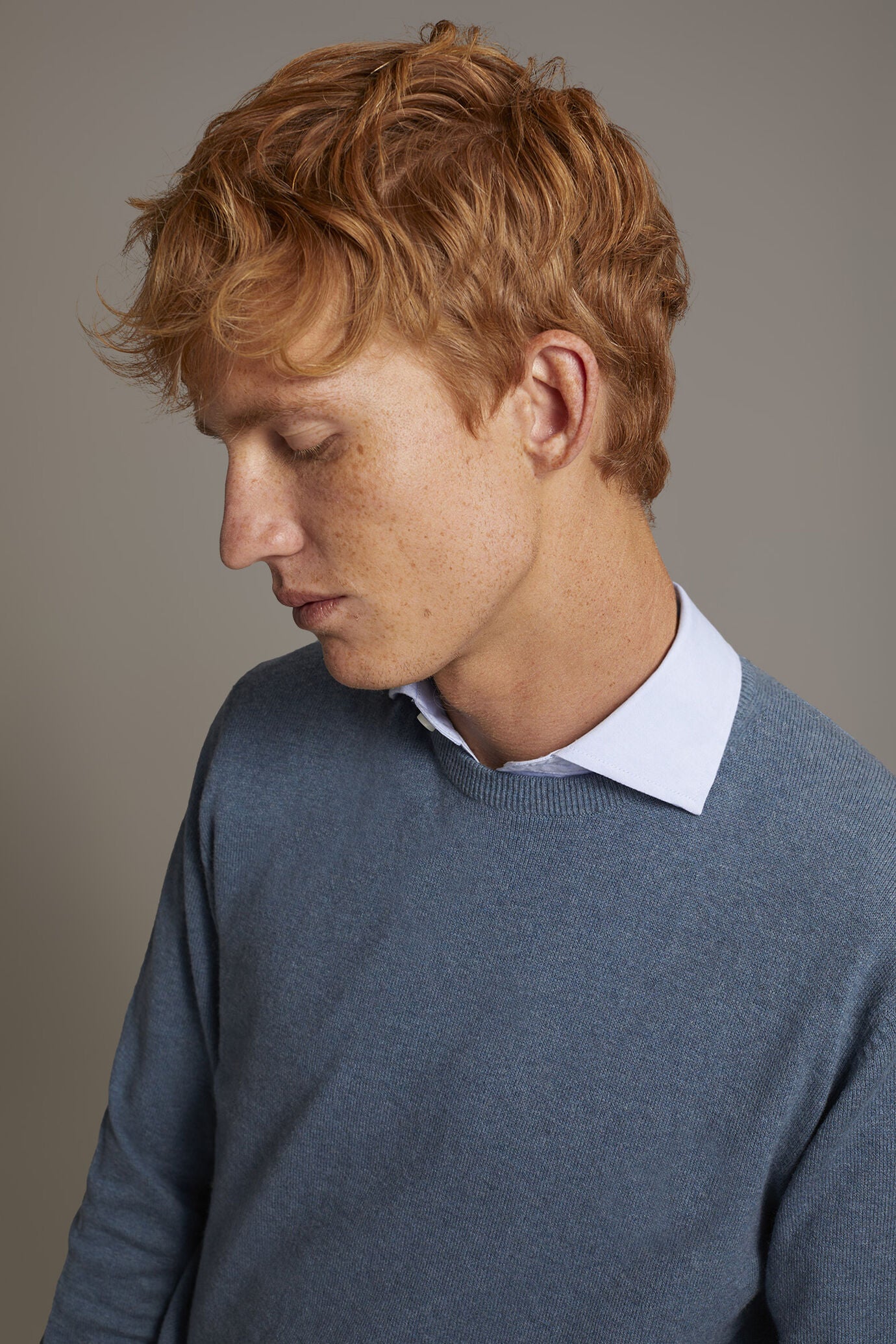 Wool blend round neck sweater