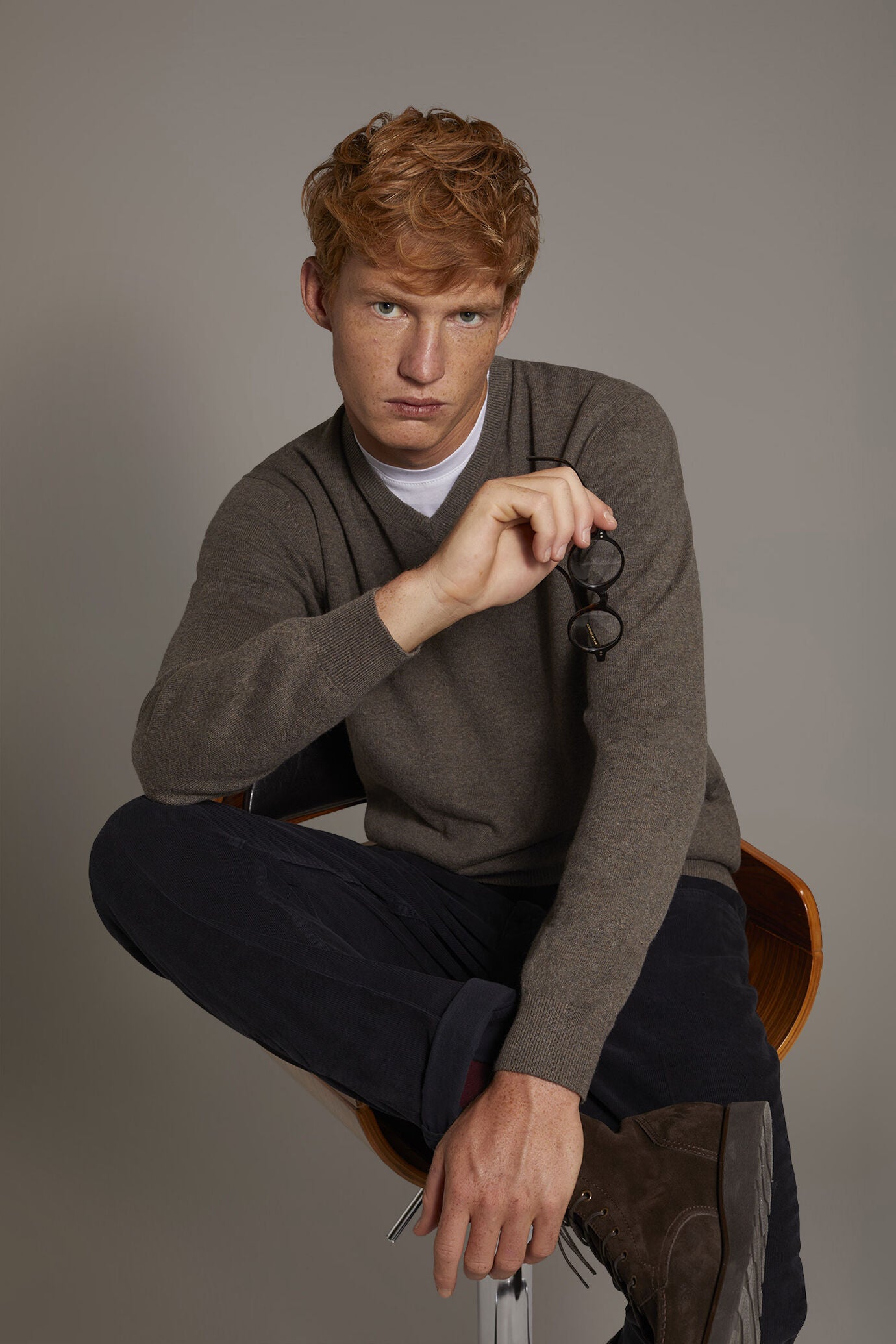 Wool blend V-neck sweater
