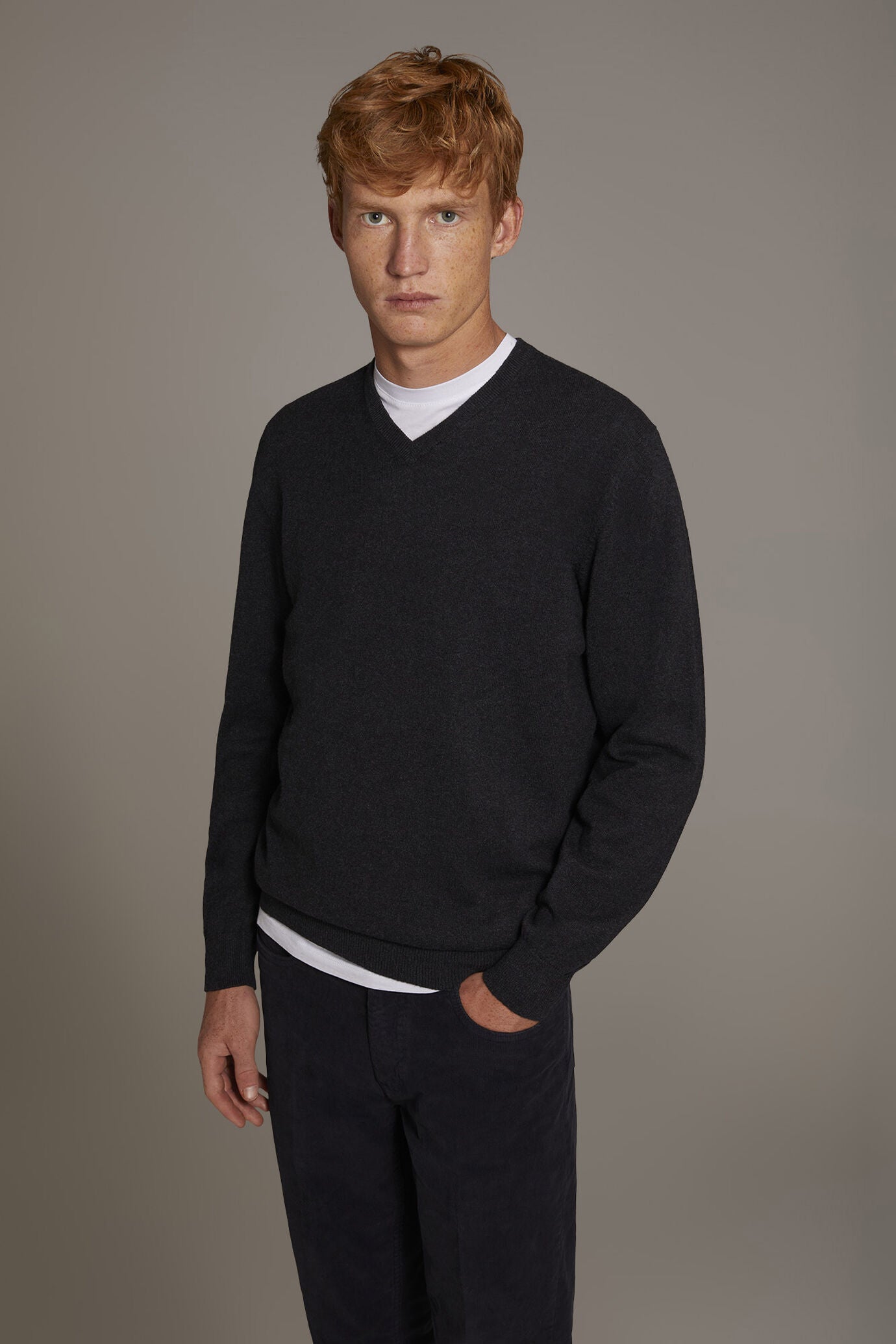 Wool blend V-neck sweater