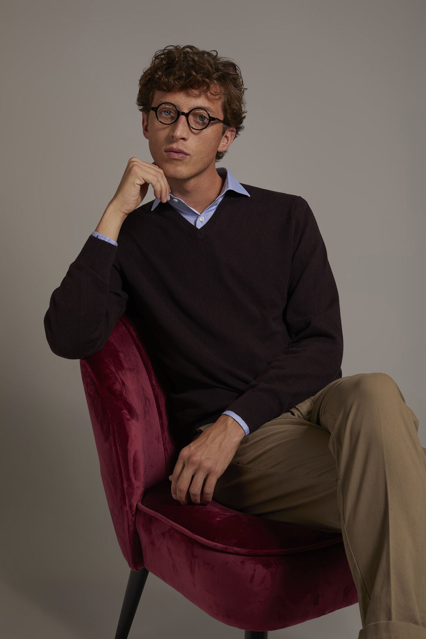 Wool blend V-neck sweater