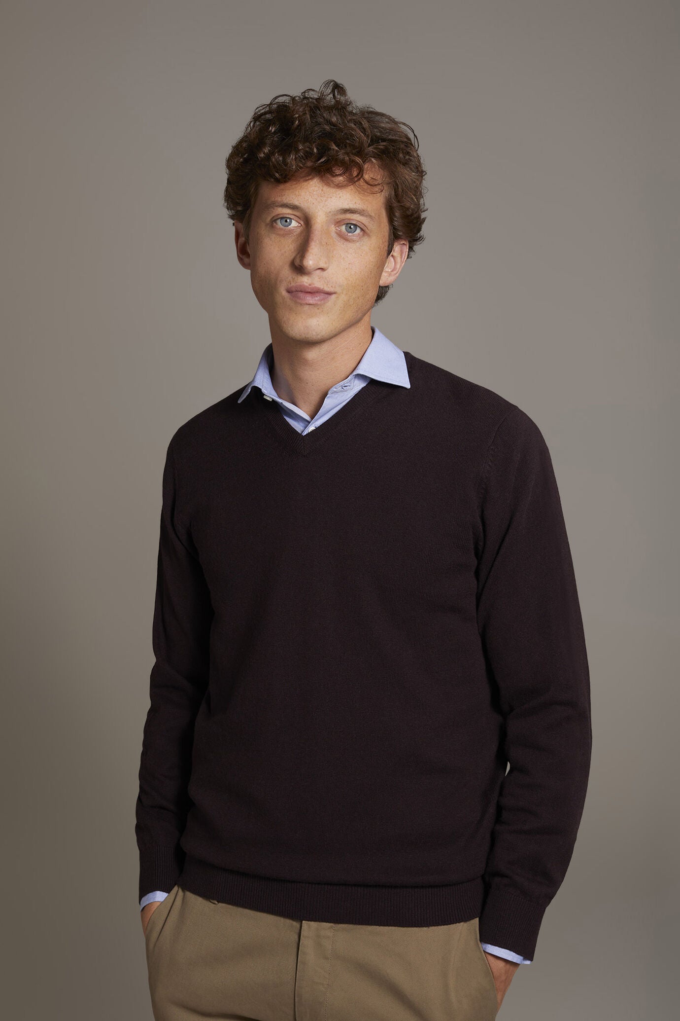 Wool blend V-neck sweater