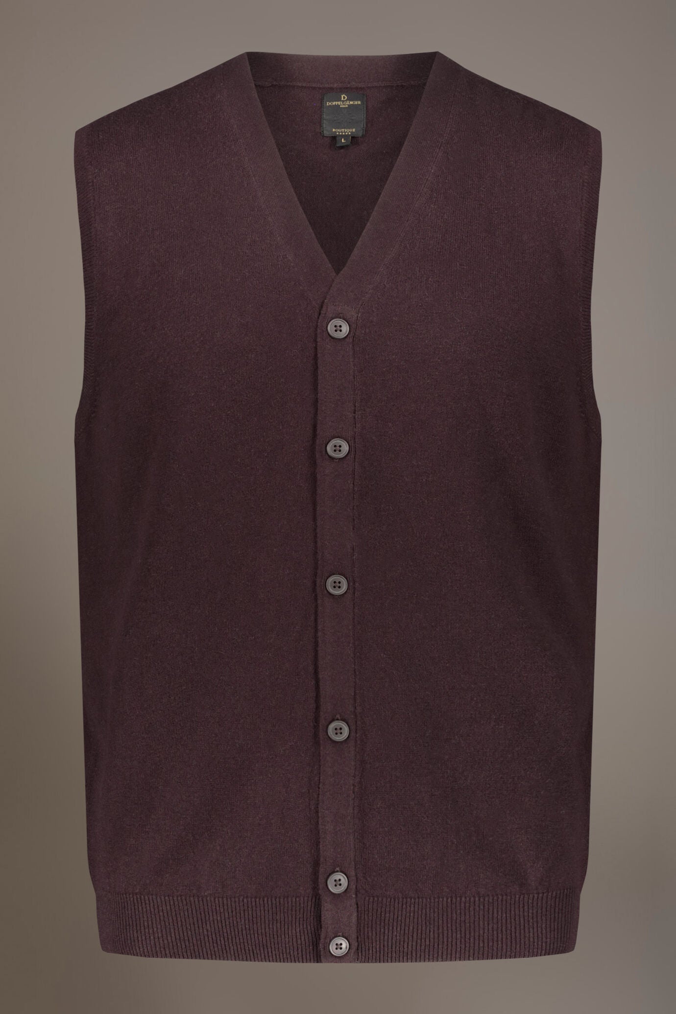 Wool blend V-neck knitted vest