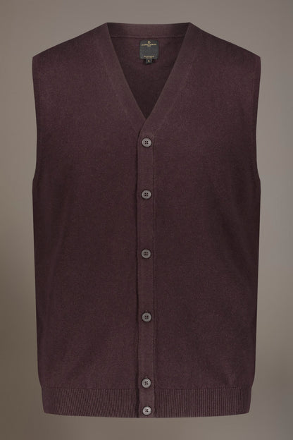 Wool blend V-neck knitted vest