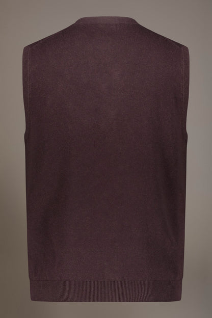 Wool blend V-neck knitted vest