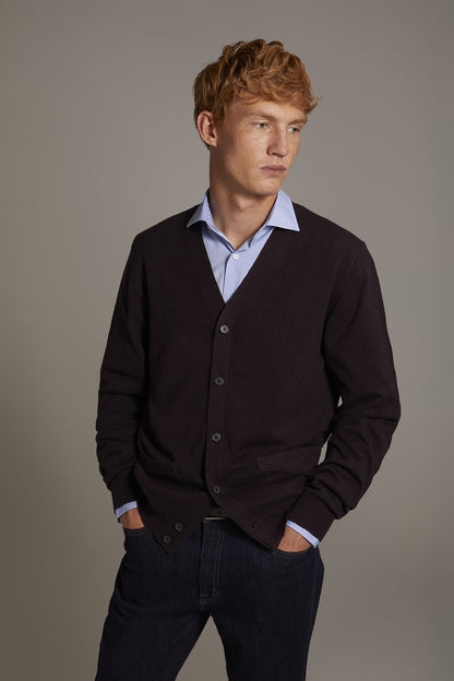 V neck wool blend cardigan