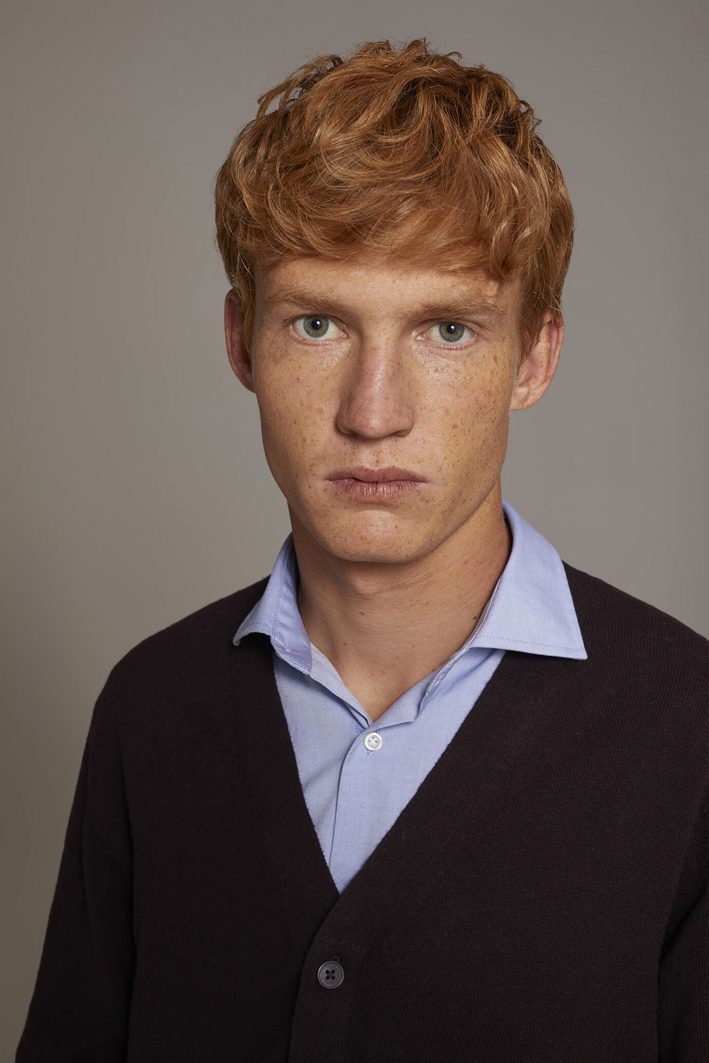 V neck wool blend cardigan