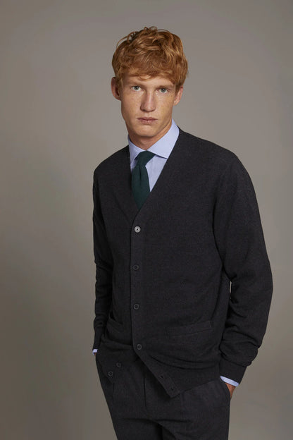 V neck wool blend cardigan