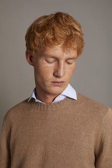 Round neck wool blend sweater