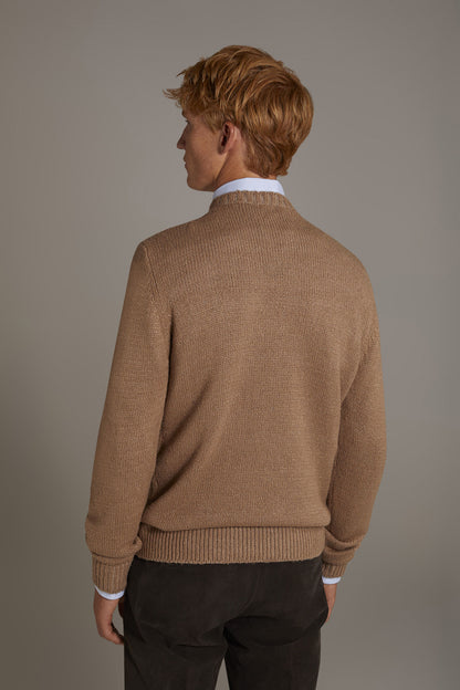 Round neck wool blend sweater