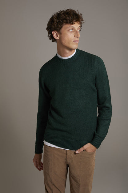 Round neck wool blend sweater