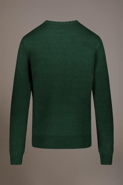 Round neck wool blend sweater