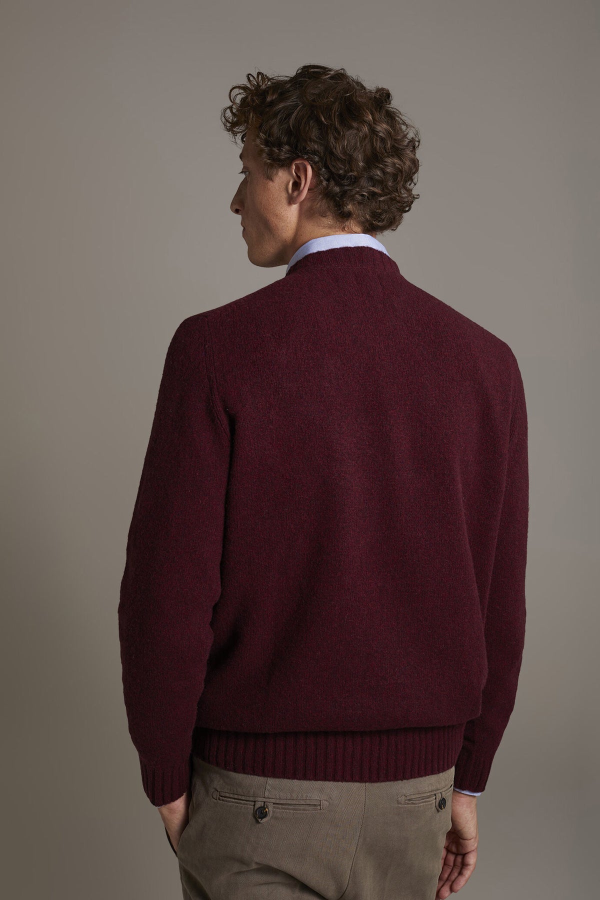 Lambswool blend round neck sweater
