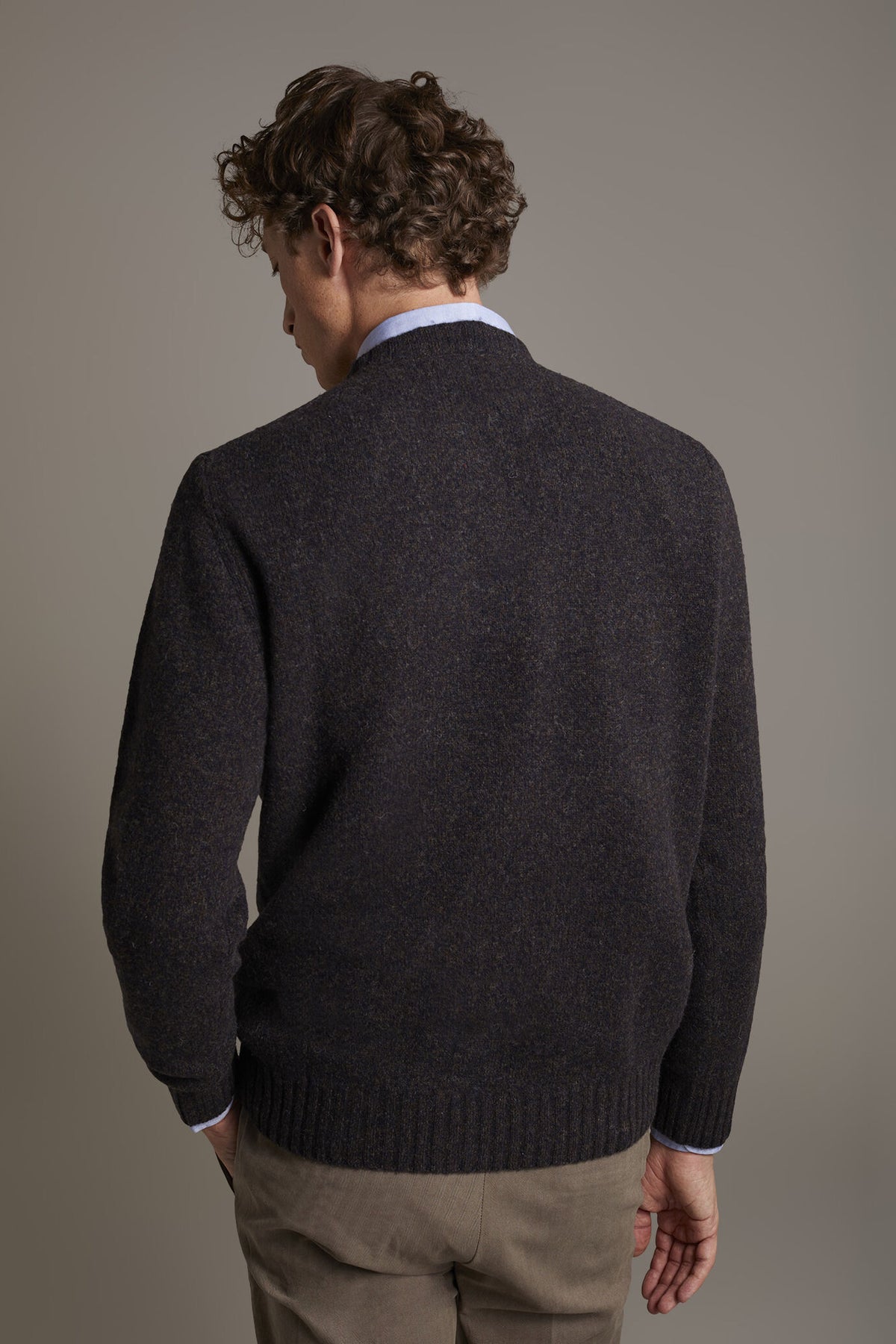 Lambswool blend round neck sweater