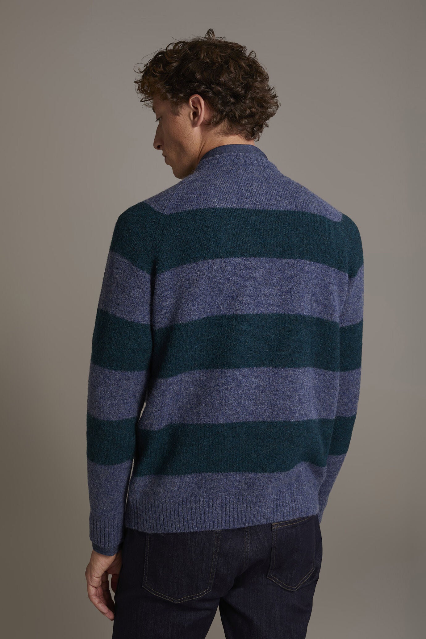 Mohair wool blend round neck sweater