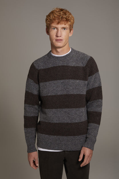 Mohair wool blend round neck sweater