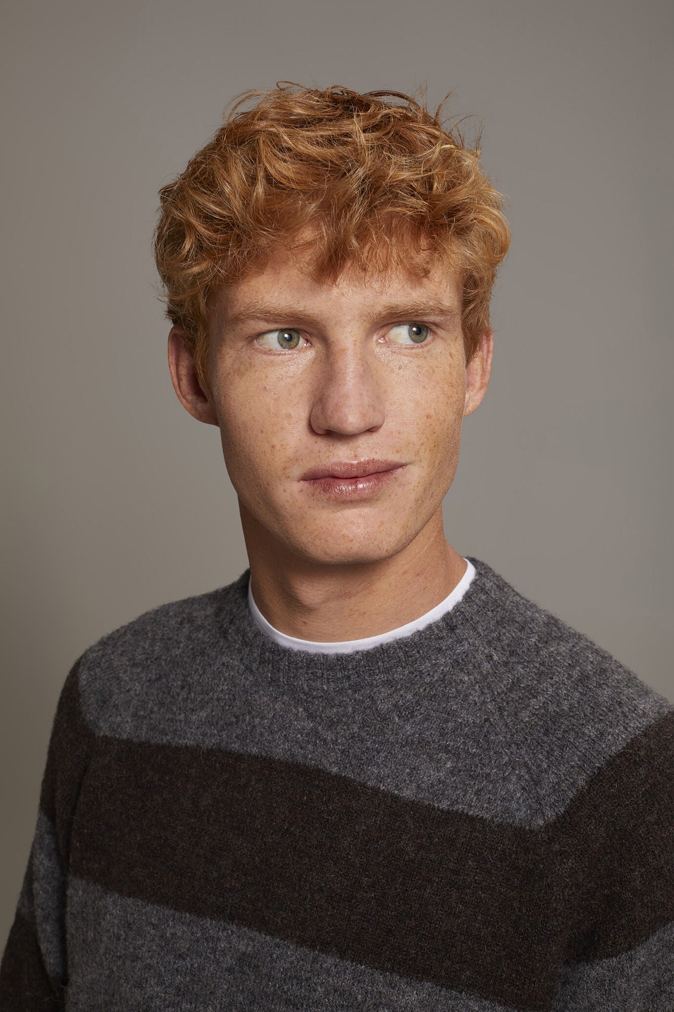Mohair wool blend round neck sweater