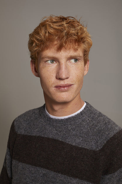 Mohair wool blend round neck sweater