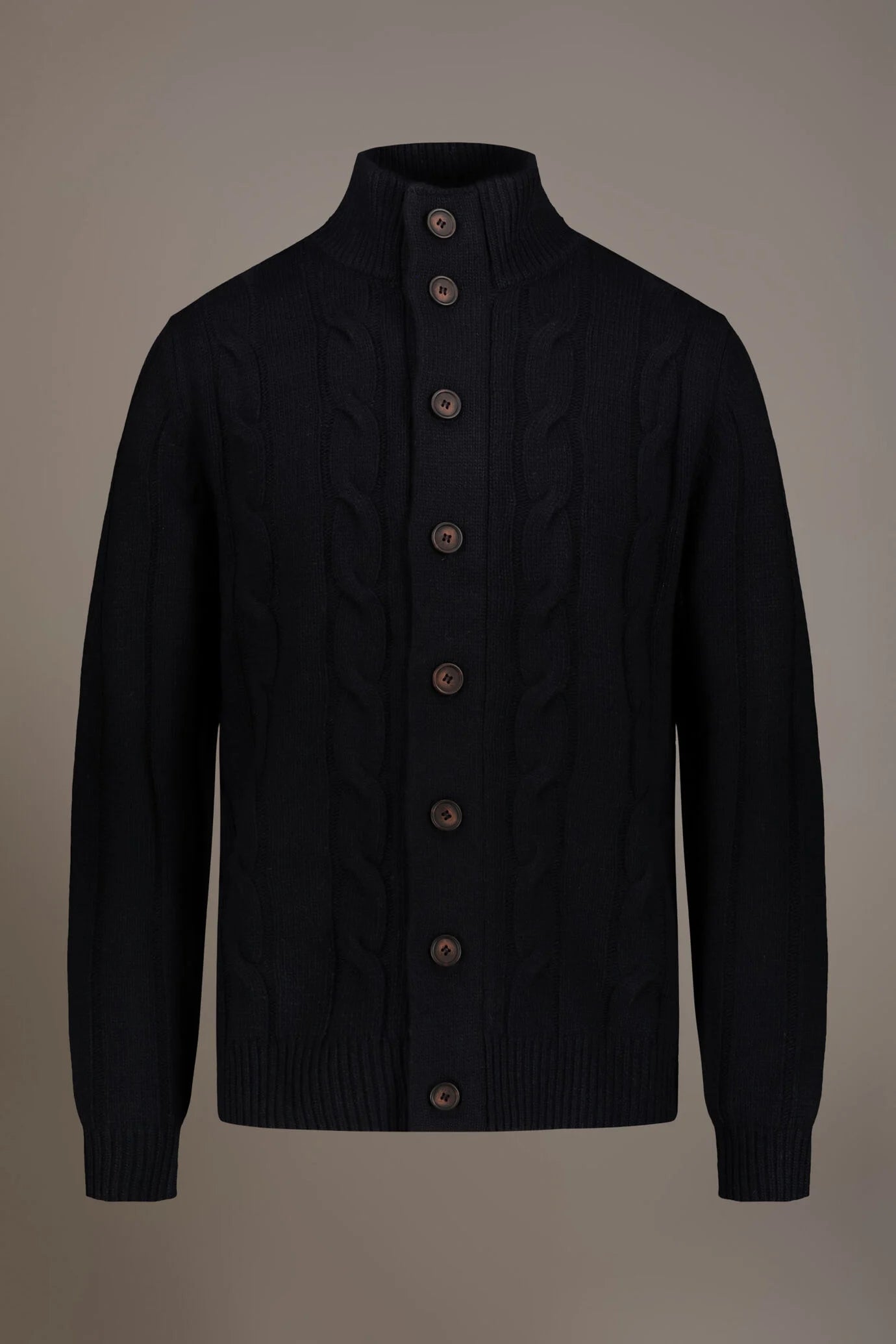 Wool mixed cardigan with braids