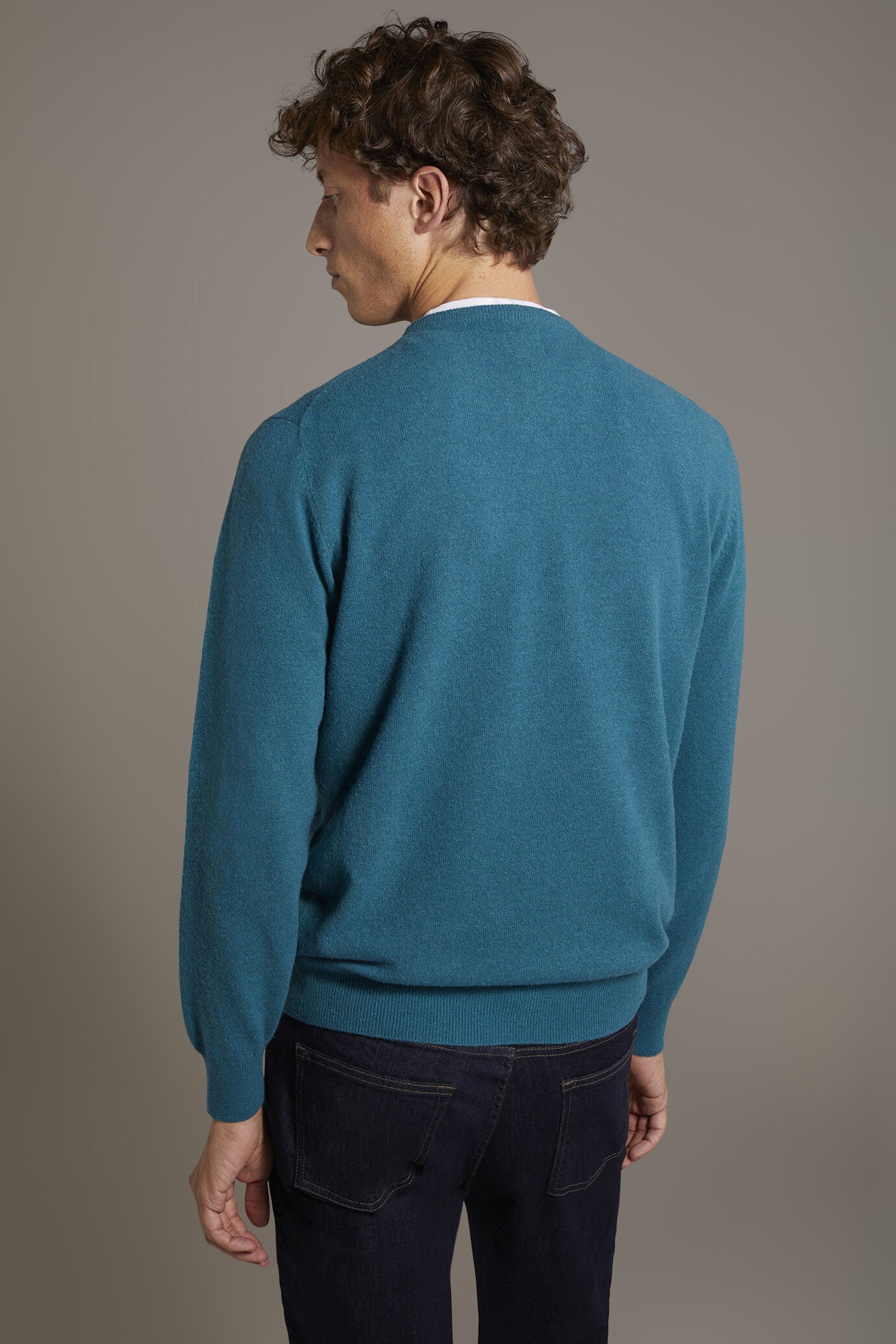 Round neck lambswool blend sweater
