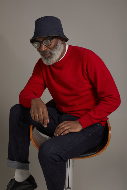 Round neck lambswool blend sweater
