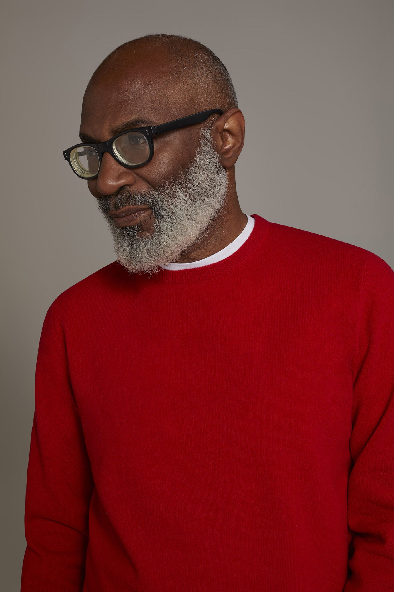 Round neck lambswool blend sweater