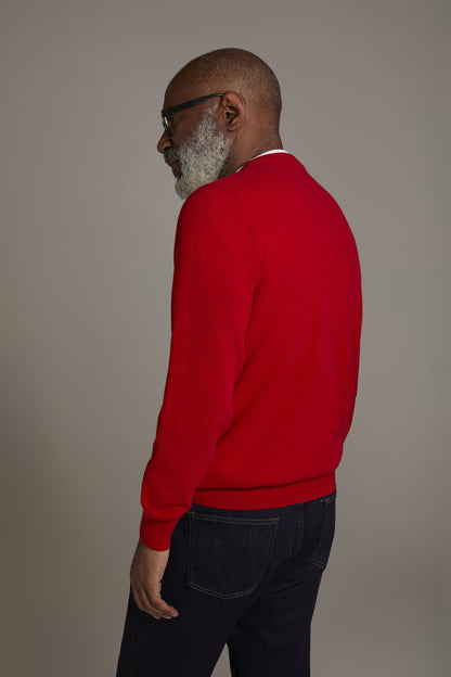 Round neck lambswool blend sweater