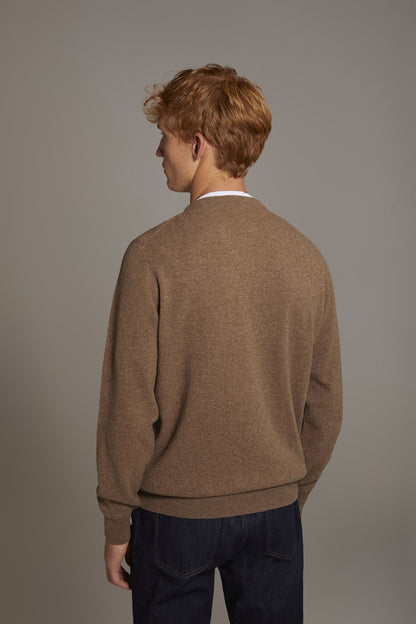 Round neck lambswool blend sweater