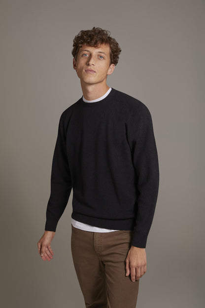 Round neck lambswool blend sweater