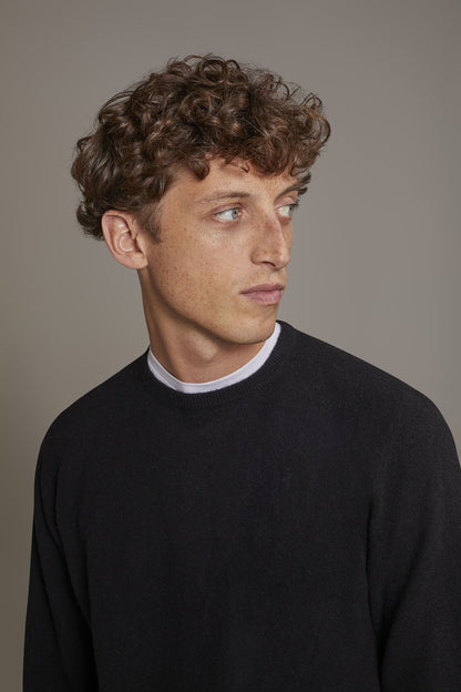 Round neck lambswool blend sweater