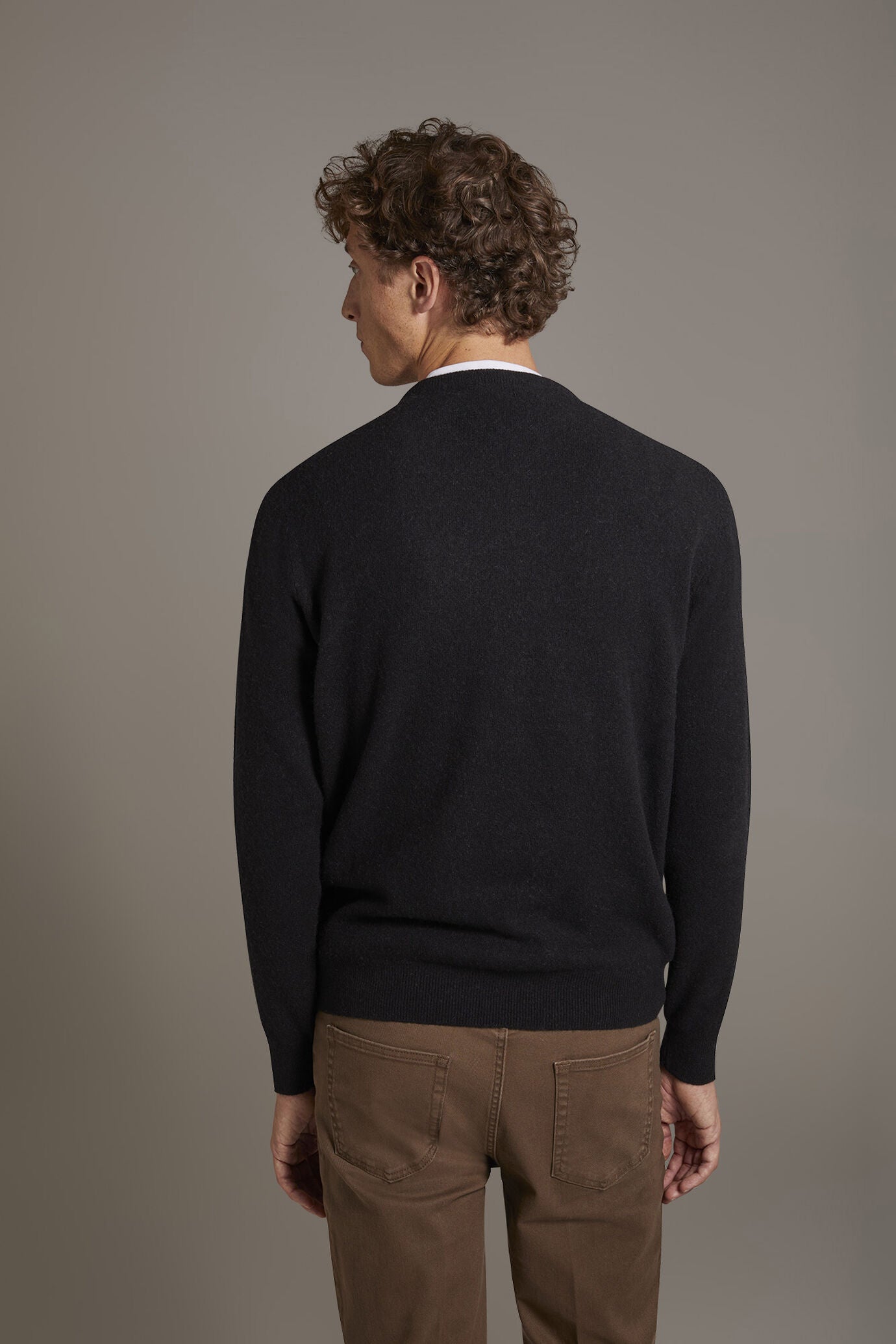 Round neck lambswool blend sweater