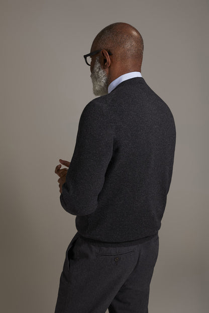 Round neck lambswool blend sweater