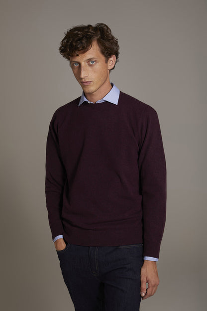 Round neck lambswool blend sweater