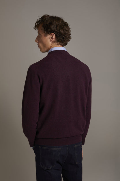 Round neck lambswool blend sweater