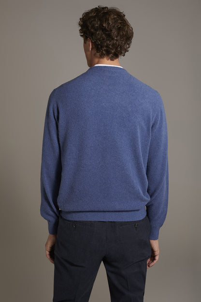 Round neck lambswool blend sweater