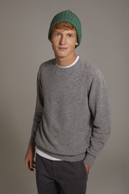 Round neck lambswool blend sweater
