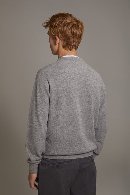 Round neck lambswool blend sweater