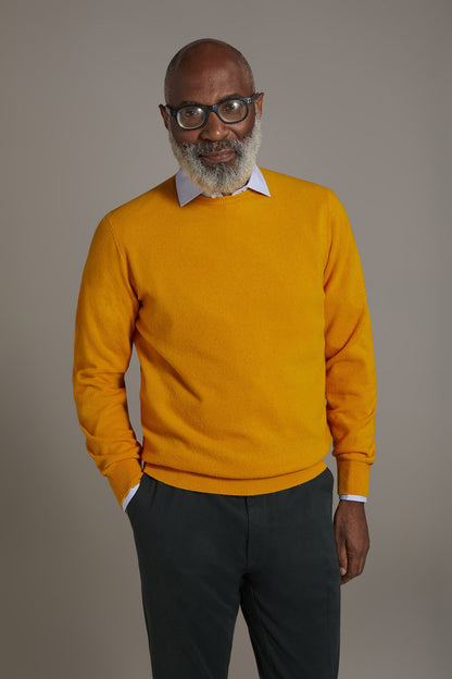 Round neck lambswool blend sweater
