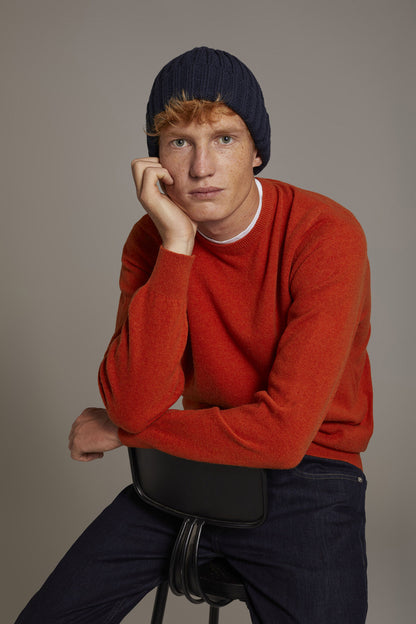 Round neck lambswool blend sweater
